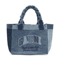 Ganni Blue Cotton Shoulder Bag