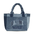 Ganni Blue Cotton Shoulder Bag