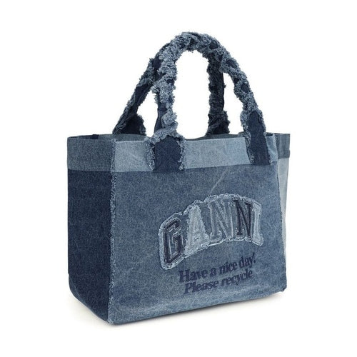 Ganni Blue Cotton Shoulder Bag