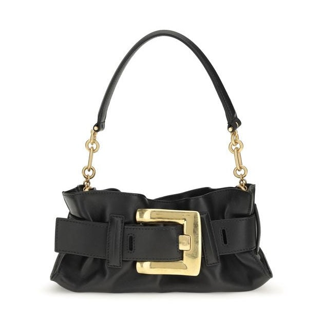 Balmain Black Calf Leather Bos Taurus Shoulder Bag
