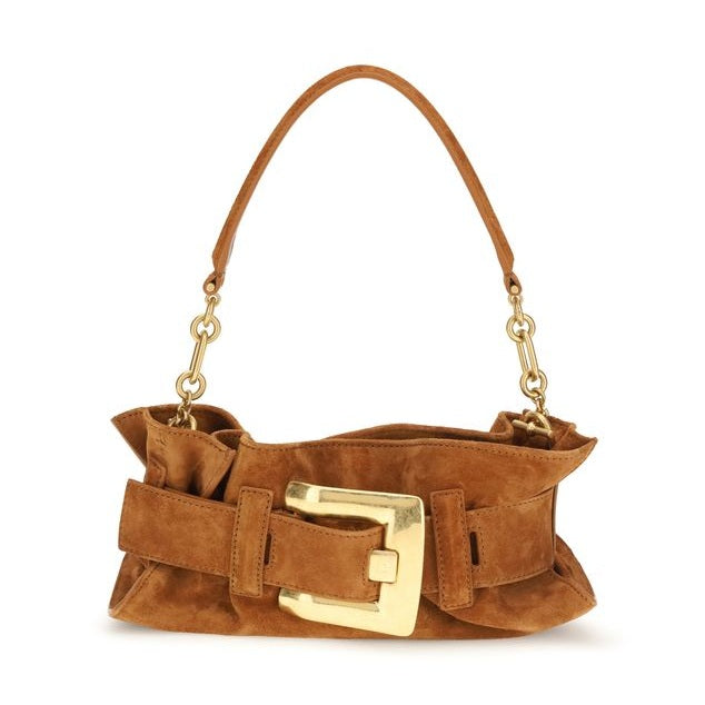 Balmain Beige Calf Leather Bos Taurus Shoulder Bag