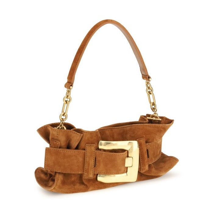 Balmain Beige Calf Leather Bos Taurus Shoulder Bag
