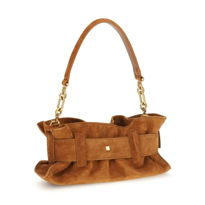 Balmain Beige Calf Leather Bos Taurus Shoulder Bag