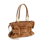 Balmain Brown Calf Leather Bos Taurus Handbag