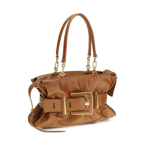 Balmain Brown Calf Leather Bos Taurus Handbag