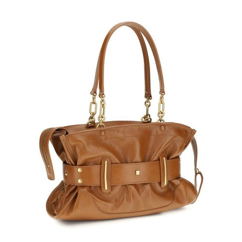 Balmain Brown Calf Leather Bos Taurus Handbag