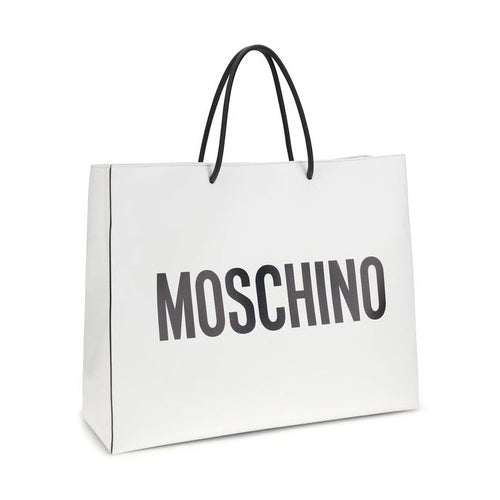 Moschino White Calf Leather Bos Taurus Shoulder Bag