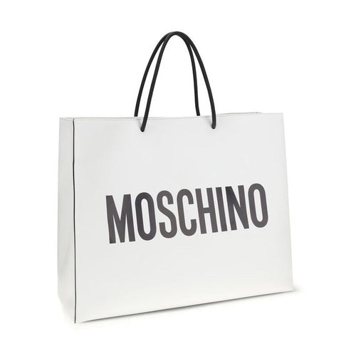 Moschino White Calf Leather Bos Taurus Shoulder Bag