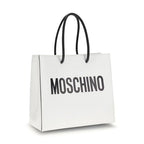 Moschino White Calf Leather Bos Taurus Handbag