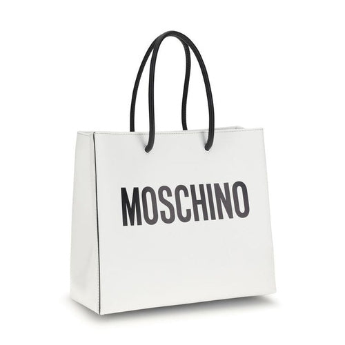 Moschino White Calf Leather Bos Taurus Handbag