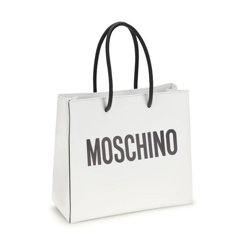 Moschino White Calf Leather Bos Taurus Handbag
