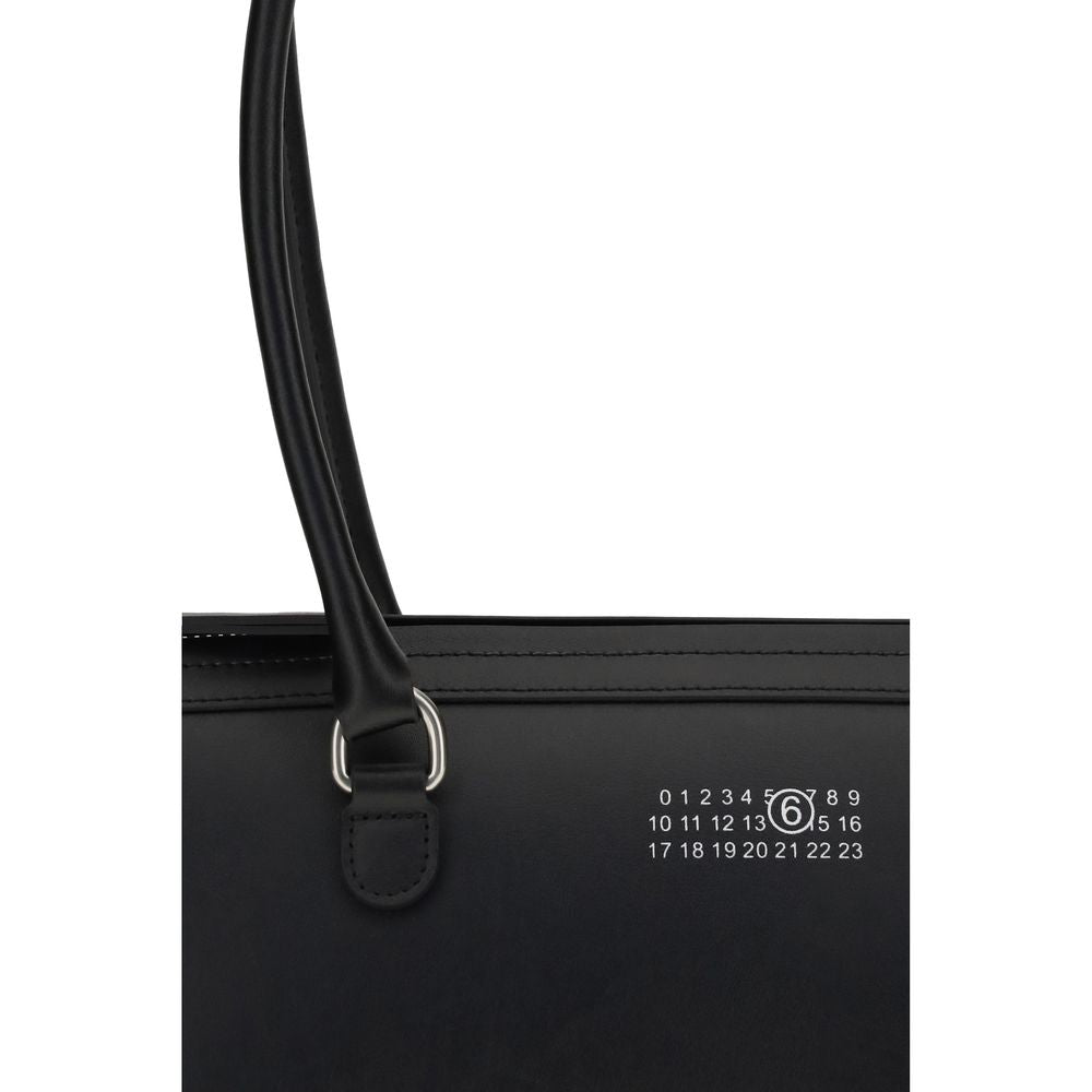 MM6 Black Calf Leather Bos Taurus Shoulder Bag