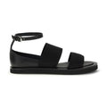 Max Mara Black Calf Leather Bos Taurus Flat Sandals