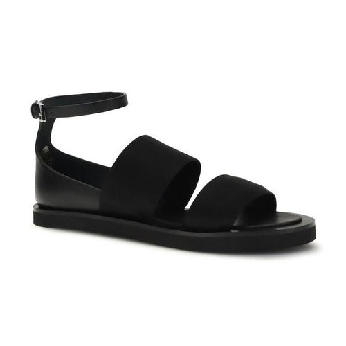 Max Mara Black Calf Leather Bos Taurus Flat Sandals