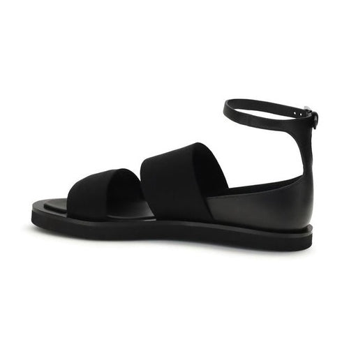 Max Mara Black Calf Leather Bos Taurus Flat Sandals