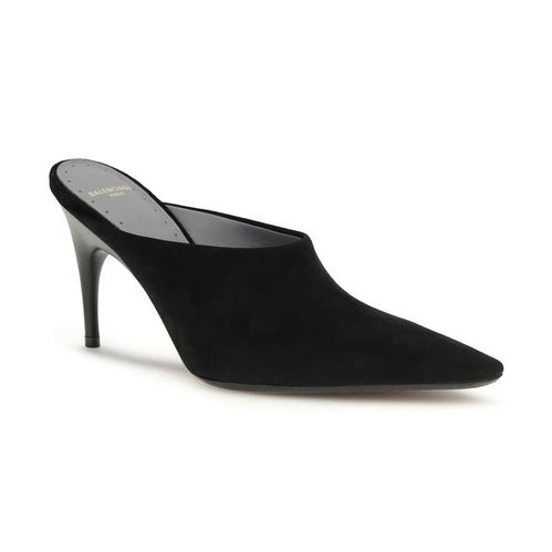 Balenciaga Black Suede Leather Mules