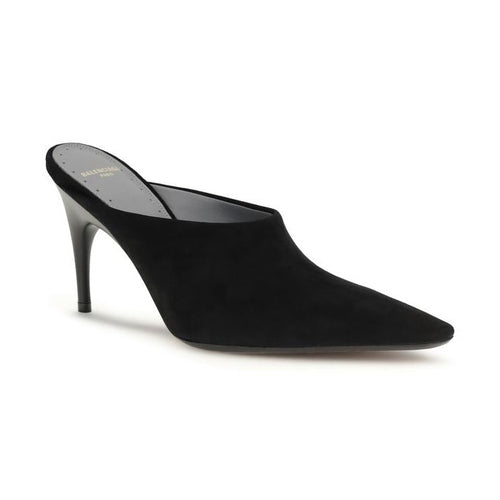 Balenciaga Black Suede Leather Mules