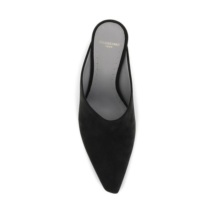 Balenciaga Black Suede Leather Mules
