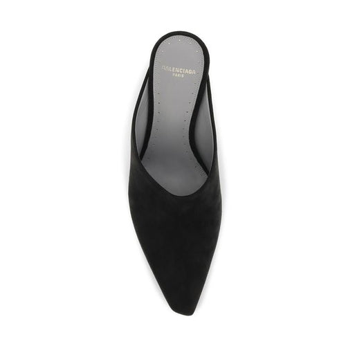 Balenciaga Black Suede Leather Mules