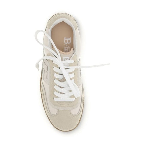 Balmain Beige Suede Leather Athletic Sneakers