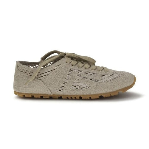Balmain Beige Cotton Athletic Sneakers