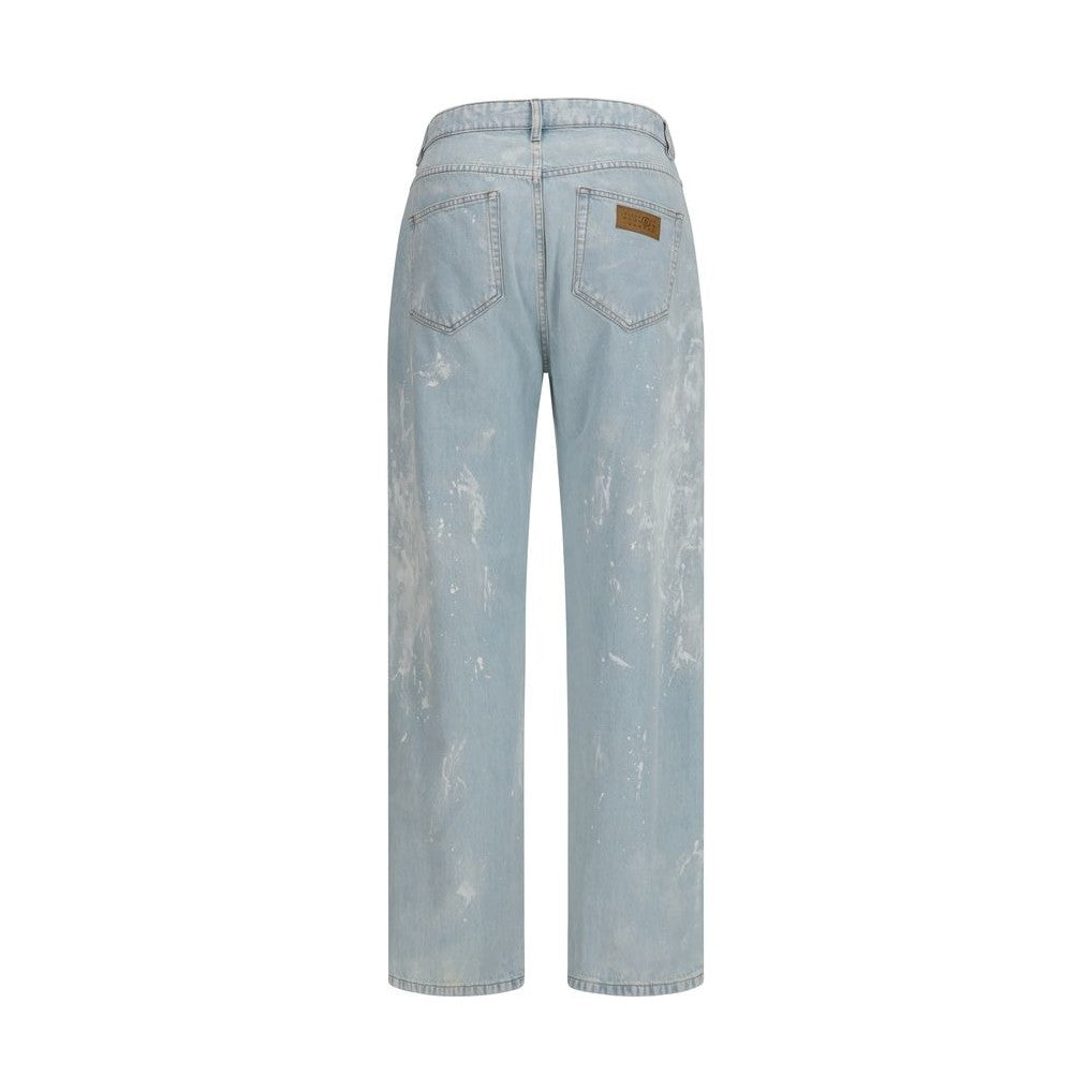 MM6 Blue Cotton Straight-Leg Jeans