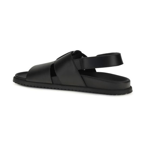 Dolce & Gabbana Black Calf Leather Bos Taurus Sandals