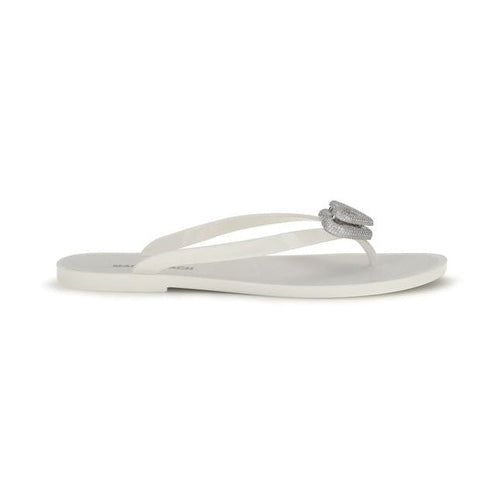 MACH & MACH White Rubber Flat Sandals