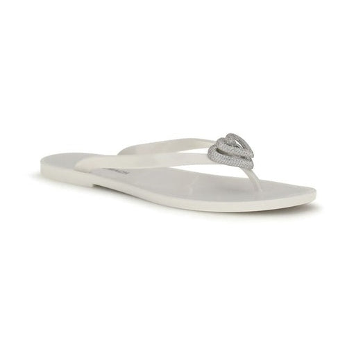 MACH & MACH White Rubber Flat Sandals