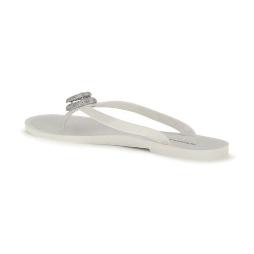 MACH & MACH White Rubber Flat Sandals