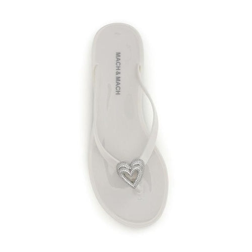 MACH & MACH White Rubber Flat Sandals