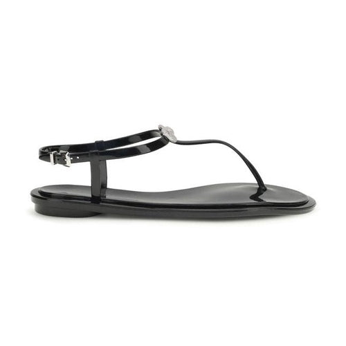 MACH & MACH Black Rubber Flat Sandals
