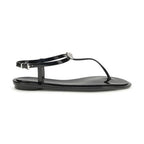 MACH & MACH Black Rubber Flat Sandals