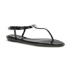 MACH & MACH Black Rubber Flat Sandals