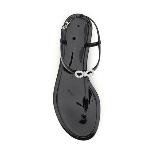 MACH & MACH Black Rubber Flat Sandals
