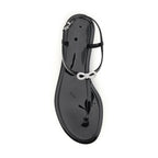 MACH & MACH Black Rubber Flat Sandals