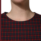 Dolce & Gabbana Red Black Checkered ShortSleeve Sheath Dress