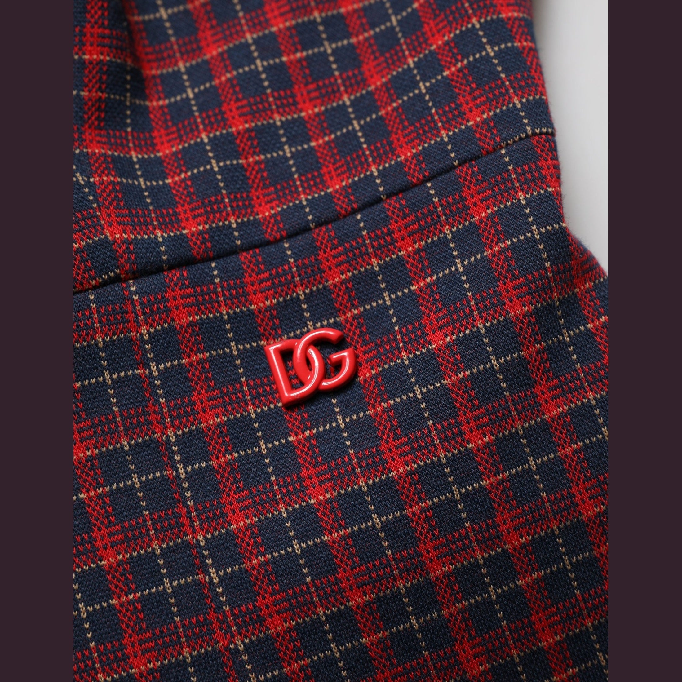 Dolce & Gabbana Red Black Checkered ShortSleeve Sheath Dress