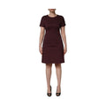Red Black Checkered ShortSleeve Sheath Dress