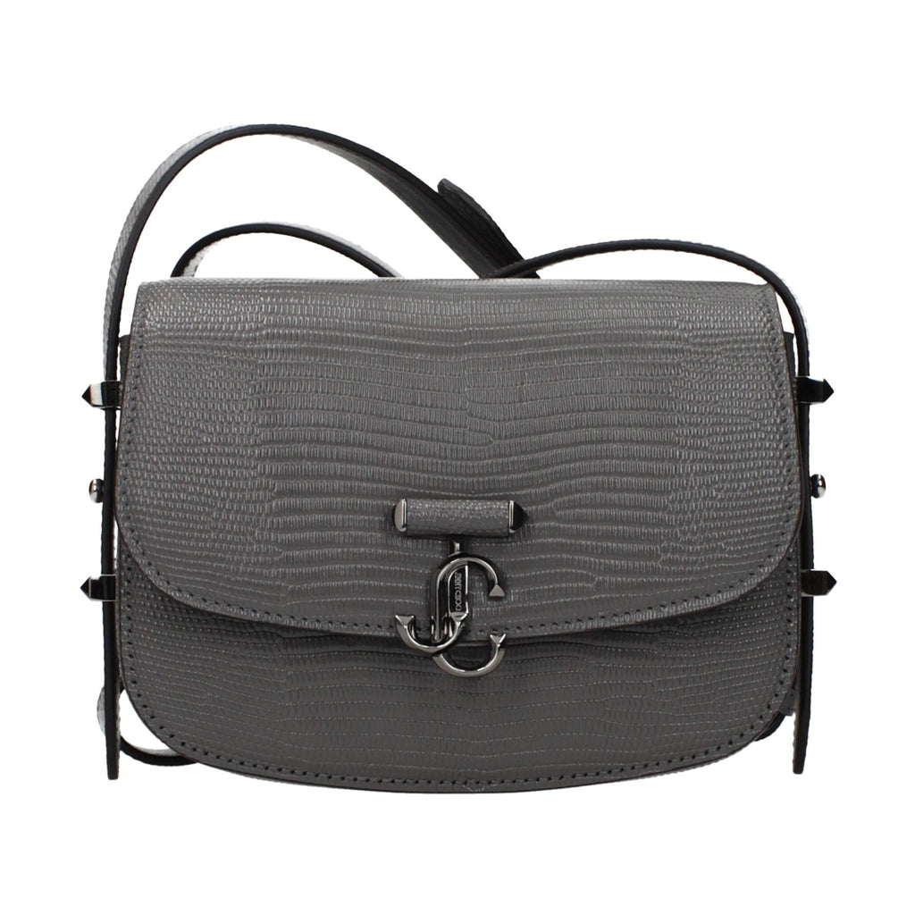 Jimmy Choo Gray Leather Shoulder Bag