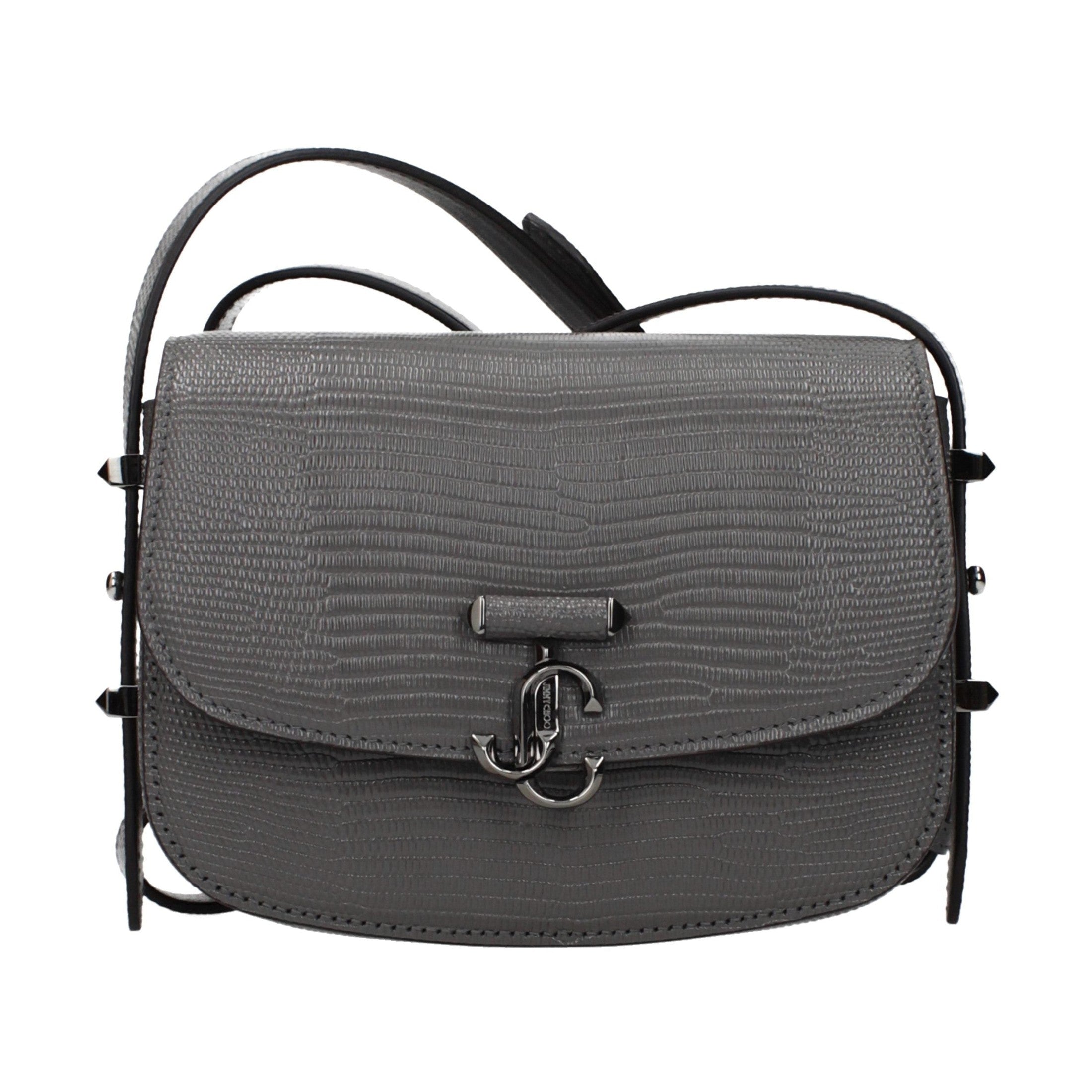 Jimmy Choo Gray Leather Shoulder Bag