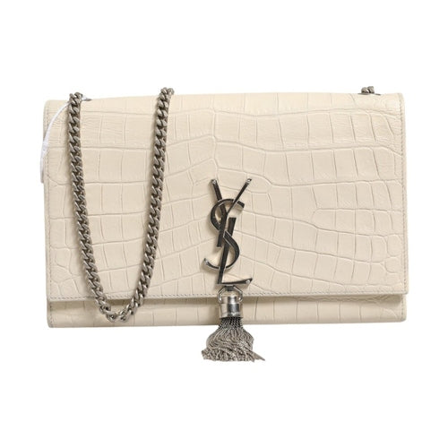 Saint Laurent Kate Tassel Small Croc-Embossed Leather