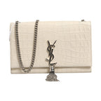 Saint Laurent Kate Tassel Small Croc-Embossed Leather