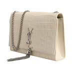 Saint Laurent Kate Tassel Small Croc-Embossed Leather