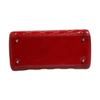 Christian Dior Cherry Red Patent Leather Cannage Quilting Small Lady Dior Bag