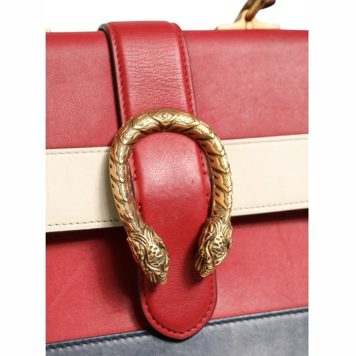 Gucci Dionysus Bamboo Medium Top Handle Bag White Blue Red