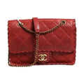 Chanel Mini Flap Bag Lambskin Braided Calfskin Gold Tone Metal