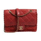 Chanel Mini Flap Bag Lambskin Braided Calfskin Gold Tone Metal