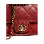Chanel Mini Flap Bag Lambskin Braided Calfskin Gold Tone Metal