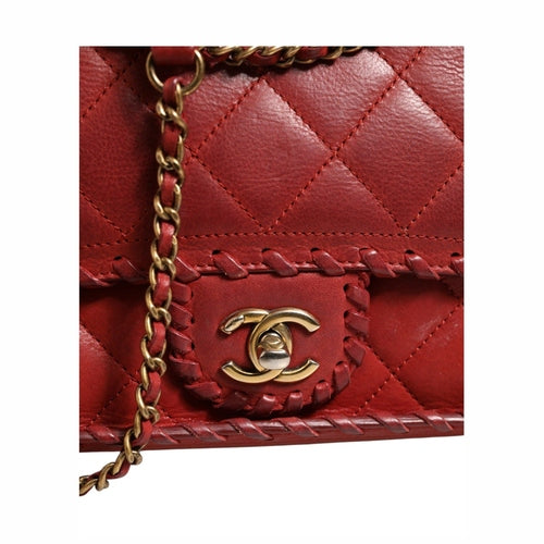 Chanel Mini Flap Bag Lambskin Braided Calfskin Gold Tone Metal